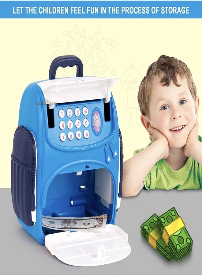 RichTots Premium ATM Piggy Bank Money Saving Bank for Real Money Cash Coin Musical Money Safe Piggy Savings Bank with Finger Print Sensor (Assorted Colour and Print), Modern - Image 2